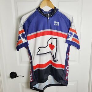 New York NY Cycling Jersey Mens XL Full Zip All Over Print Big Apple Athleisure